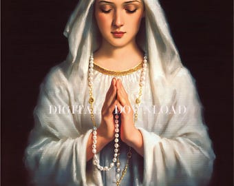 Nostra Signora Maria del Rosario Arte Religiosa Cattolica DOWNLOAD DIGITALE - Decorazione murale