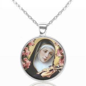 Saint Rita of Cascia Pendant Necklace Medal