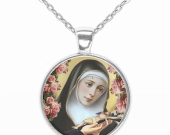 Saint Rita of Cascia Pendant Necklace Medal