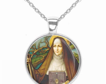 St Brigid of Kildare Catholic Necklace - Ireland Patron Saint Pendant Christian.