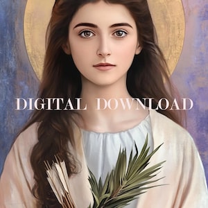 St. Philomena Art Digital Download | Catholic Print | Saint Philomena Decor