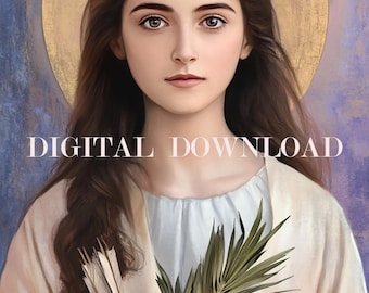 St. Philomena Art Digital Download | Catholic Print | Saint Philomena Decor