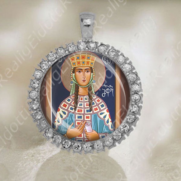 Santa Tamara de Georgia Medalla Colgante Joyería Religiosa Ortodoxa