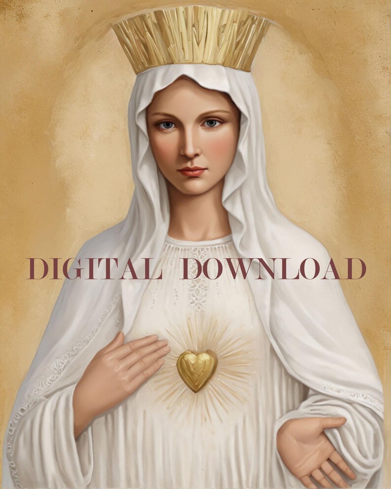 Our Lady of Beauraing, the Virgin With the Golden Heart Art DIGITAL ...