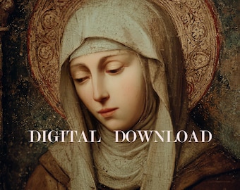 Pintura da imagem de Santa Clara de Assis - DOWNLOAD DIGITAL