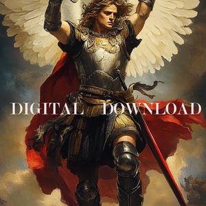 São Miguel Arcanjo - DOWNLOAD DIGITAL Impressão de Arte Religiosa Cristã | Decoração DIY