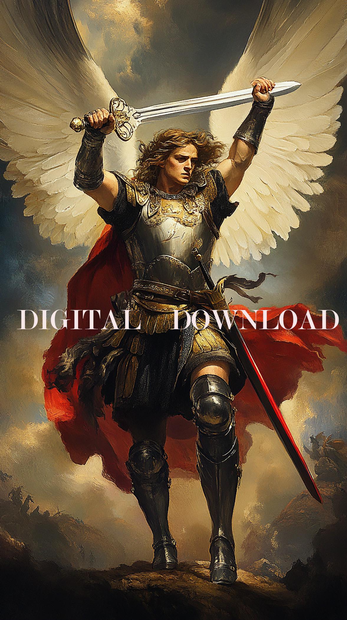 Saint Michael the Archangel Painting DIGITAL DOWNLOAD - Etsy