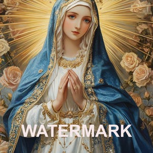 Onbevlekte Ontvangenis Moeder Maria Religieuze kunst DIGITALE DOWNLOAD