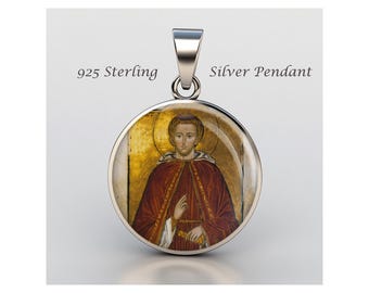 Saint Arthur Of Glastonbury Religious Devotional sterling silver 925 Christian Medal Patron