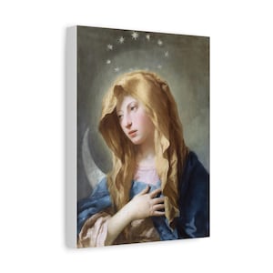 Ready To Hang - Mother Mary Immaculate Conception Art Catholic Canvas Wall Art, Christian Decor