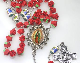 Katholieke rozenkrans Onze Lieve Vrouw van Guadalupe Rode Rozen - Gebed tot de Heilige Maagd Maria