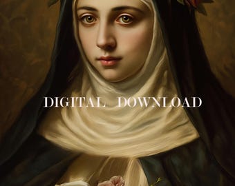 Heilige Rose von Lima Gemälde DIGITAL DOWNLOAD