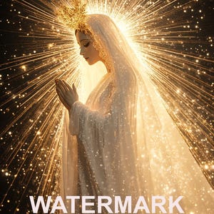 Mother Mary Queen Religieuze kunst sterrennachthemel DIGITALE DOWNLOAD