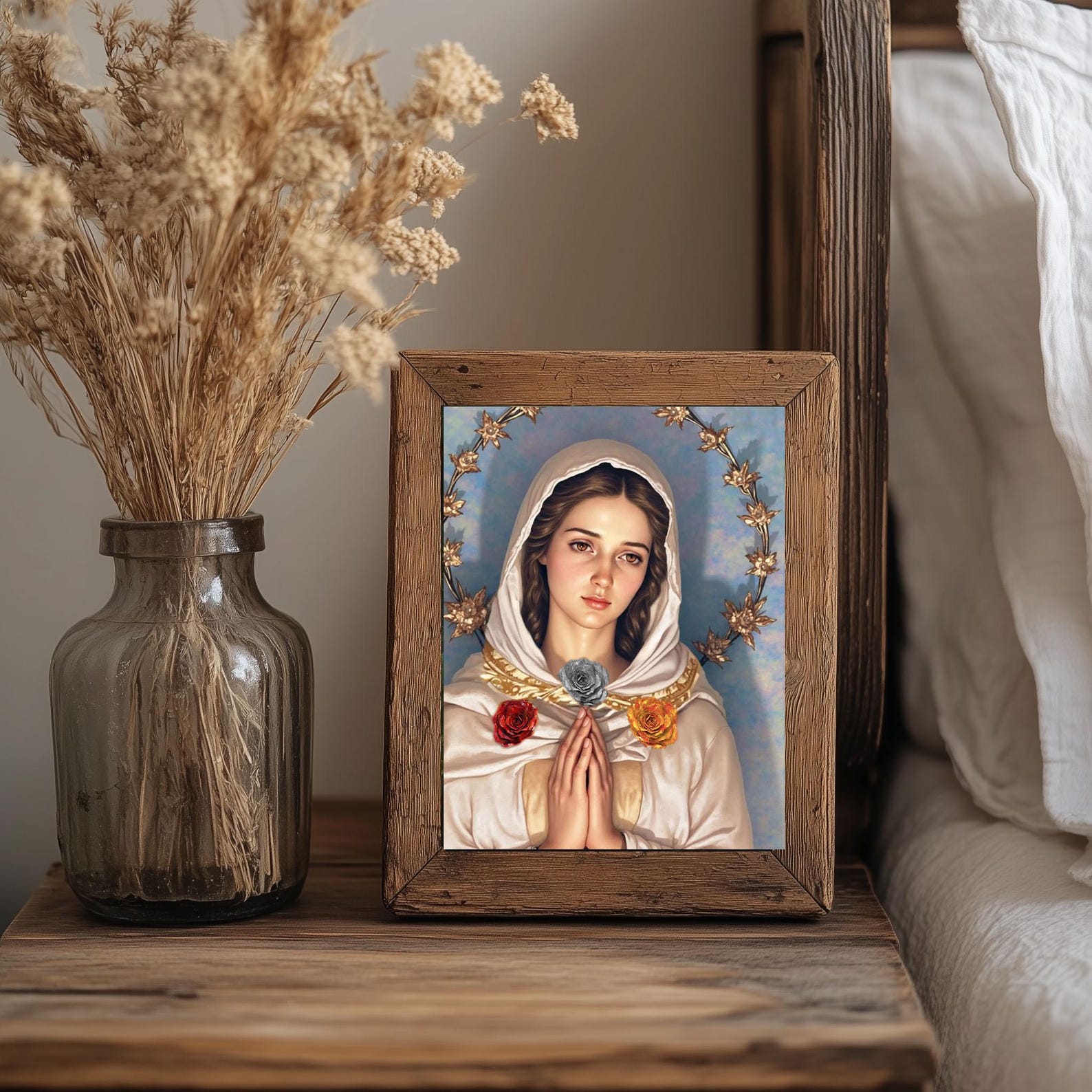 Rosa Mystica Virgin Mary Religious Art DIGITAL DOWNLOAD Custom - Etsy