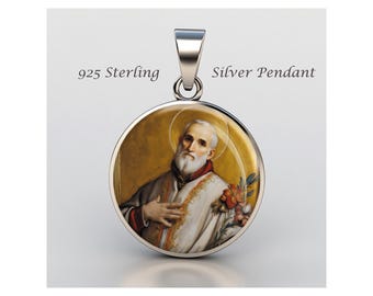 Saint Philip Neri Religious Christian sterling silver 925 Christian Medal Patron Pendant