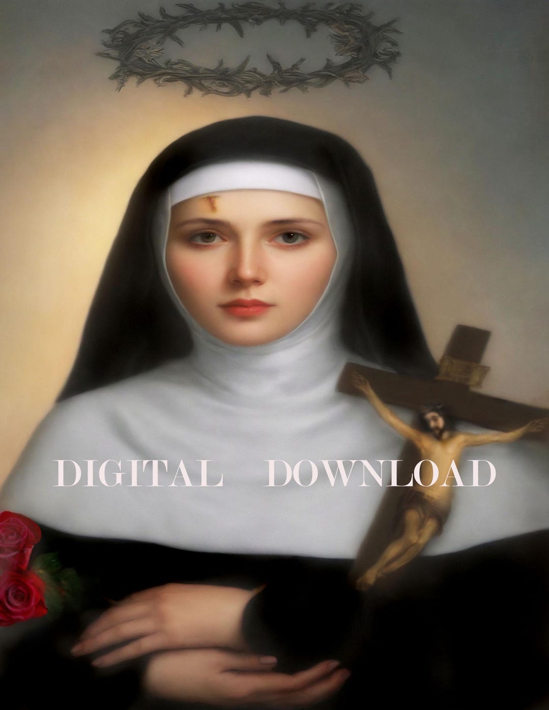 Saint Rita of Cascia Painting DIGITAL DOWNLOAD - Etsy