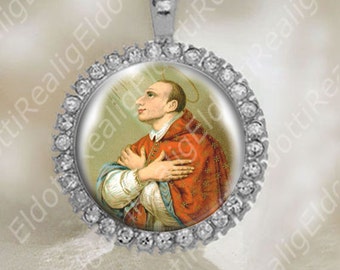 St Charles Borromeo Medal Christian Catholic Silver Tone Jewelry NEW