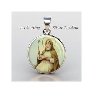 Saint Monica Religious Christian sterling silver 925 Christian Medal Patron Pendant