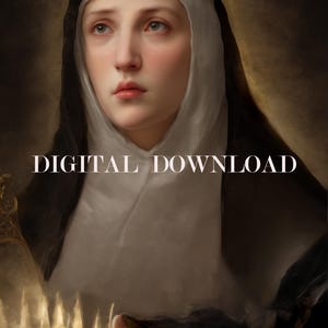 Saint Edith of Wilton | Daughter of Edgar, King of England Religious Art DIGITAL DOWNLOAD Catholic Print