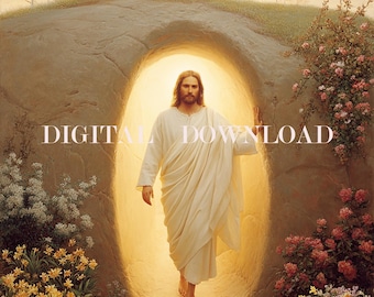 Resurrection of Jesus DIGITAL DOWNLOAD Religious Art Print Christian
