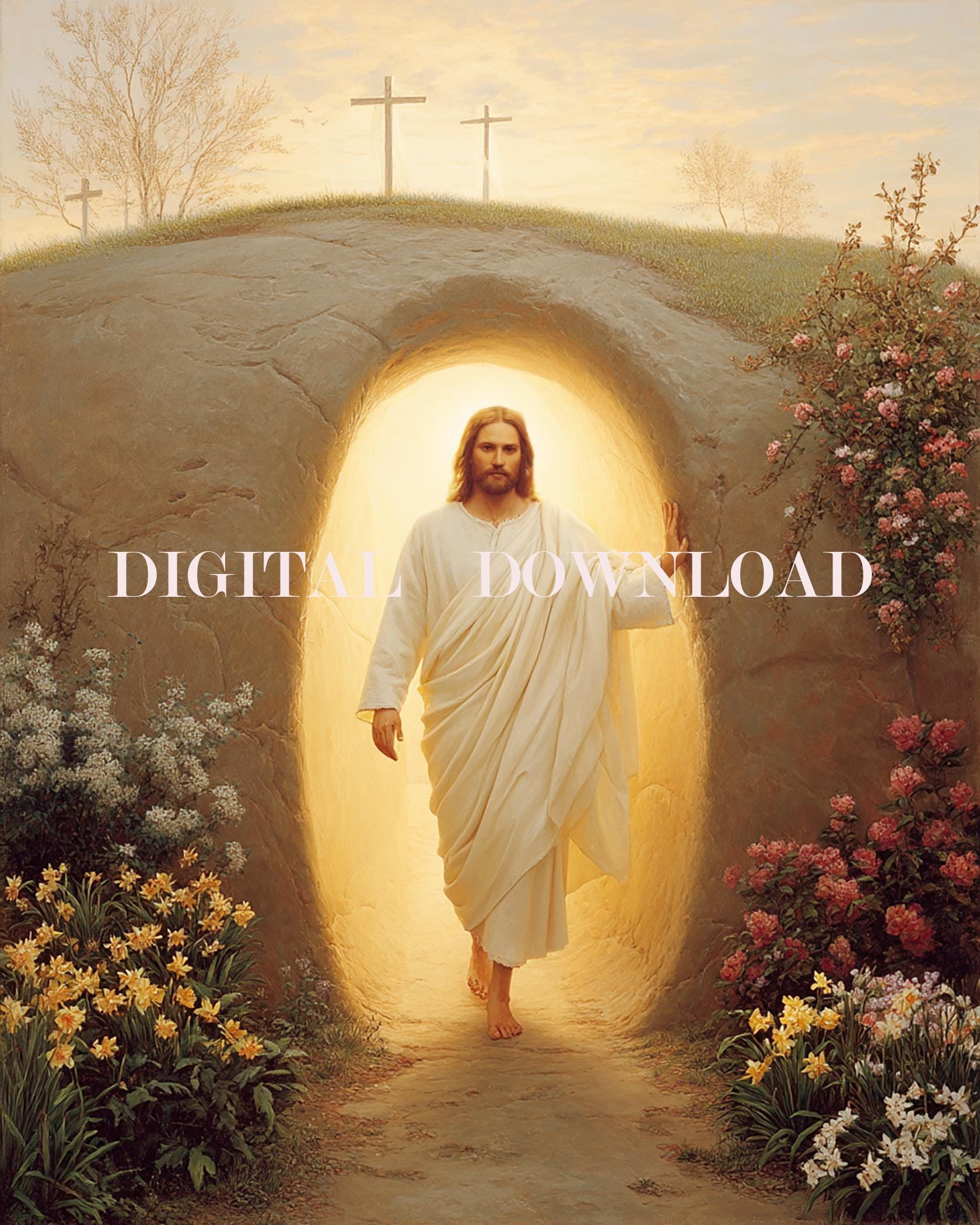 Resurrection of Jesus DIGITAL DOWNLOAD Religious Art Print Christian - Etsy