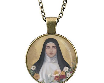 St. Alphonsa Necklace: Patron Saint of Healing, Religious Medal Pendant