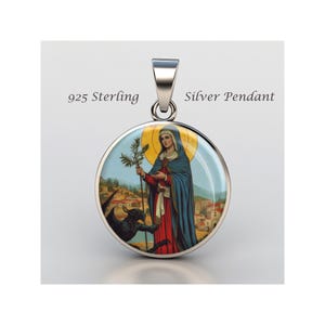 Saint Margaret Religious Devotional sterling silver 925 Christian Medal Patron Pendant