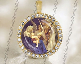 Song of the Angels Christian Catholic Virgin Mary Medal Pendant / Charm Cabochon Art