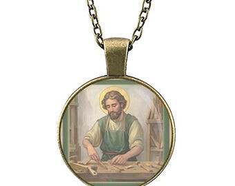 St. Joseph the Worker Christian Saint Necklace