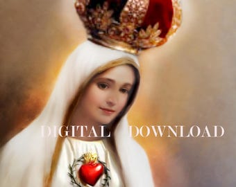 Our Lady of Fatima Painting DIGITAL DOWNLOAD
