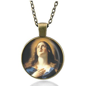 St. Mary Magdalene Necklace Catholic Patron Saint of Women Medal Pendant