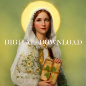 St Dymphna Digital Download | Religious Art Print | Christian Home Decor & Inspirational Wall Art