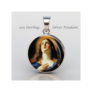 Saint Mary Magdalene Religious Christian sterling silver 925 Christian Medal Patron Pendant