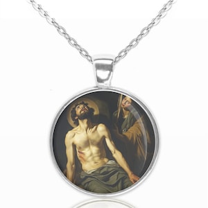 St. Lazarus Necklace Medal Lazarus of Bethany Pendant Saint Lazare Patron