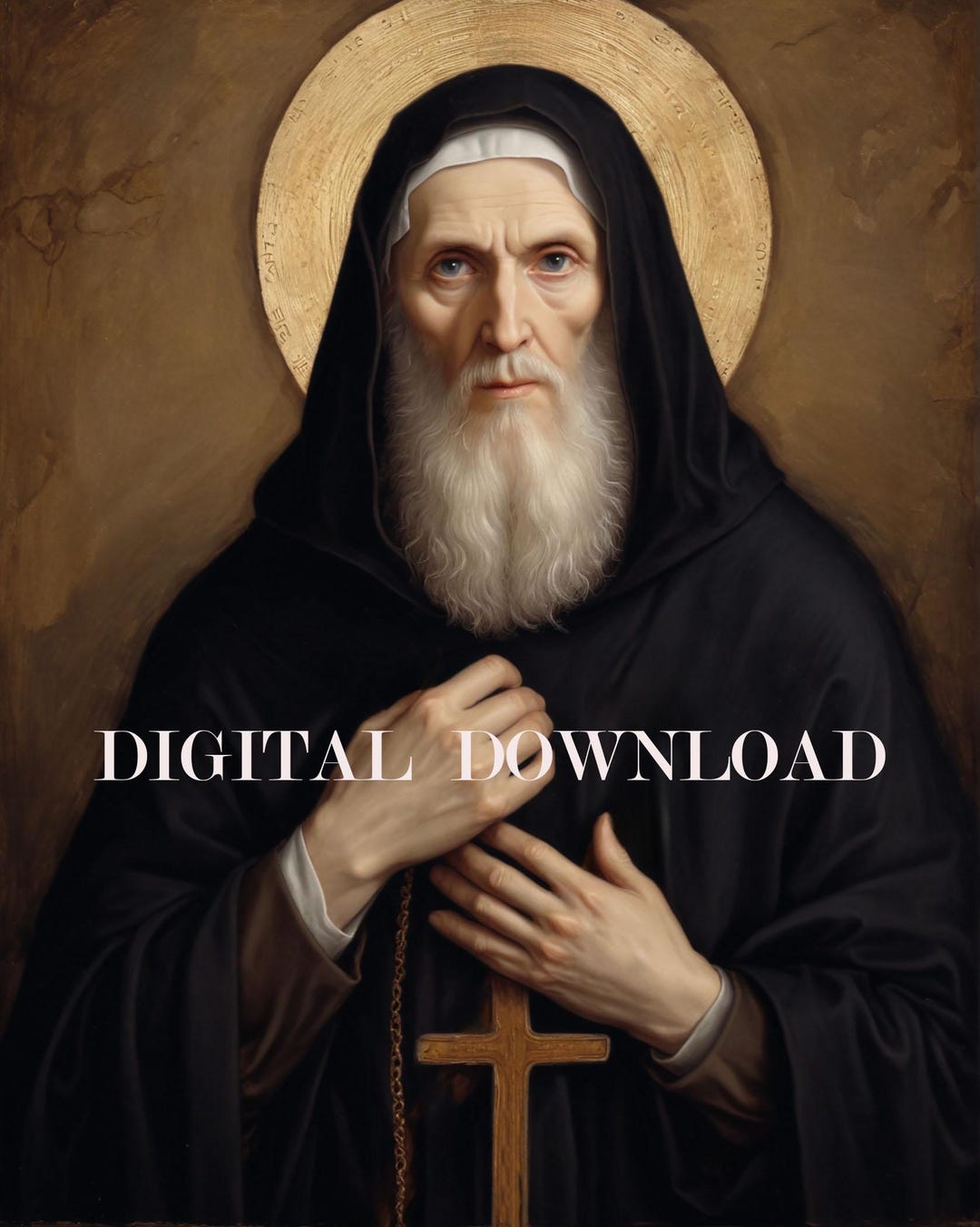 Saint Benedict of Nursia Painting DIGITAL DOWNLOAD - Etsy