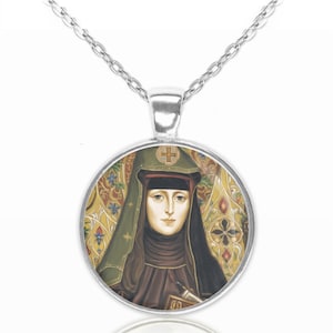 St. Hildegard of Bingen Necklace Medal Pendant Christian Religious Jewelry