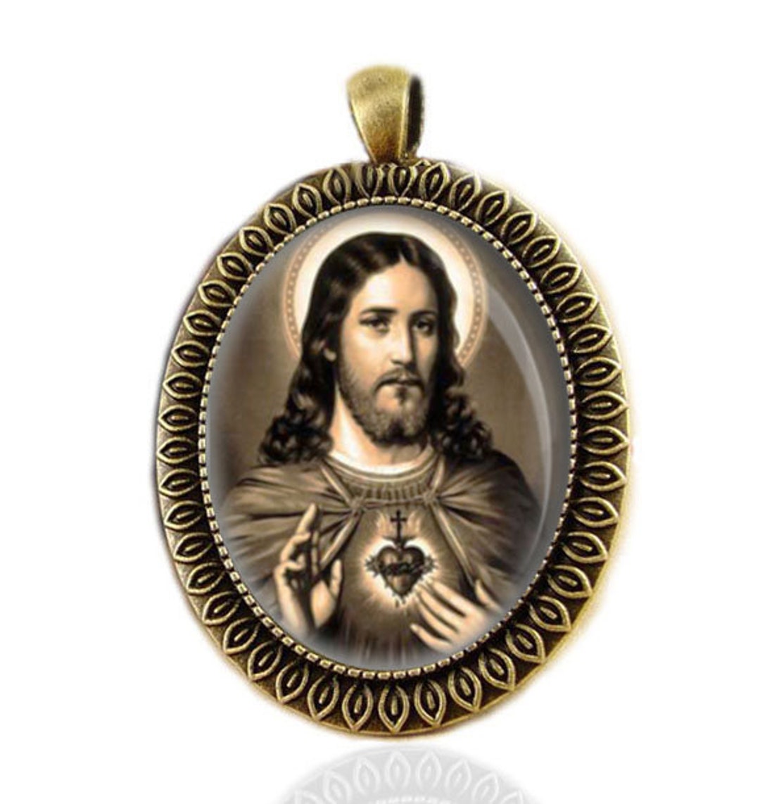 Sacred Heart of Jesus Religious Catholic Medal Jesus Christ Pendant ...