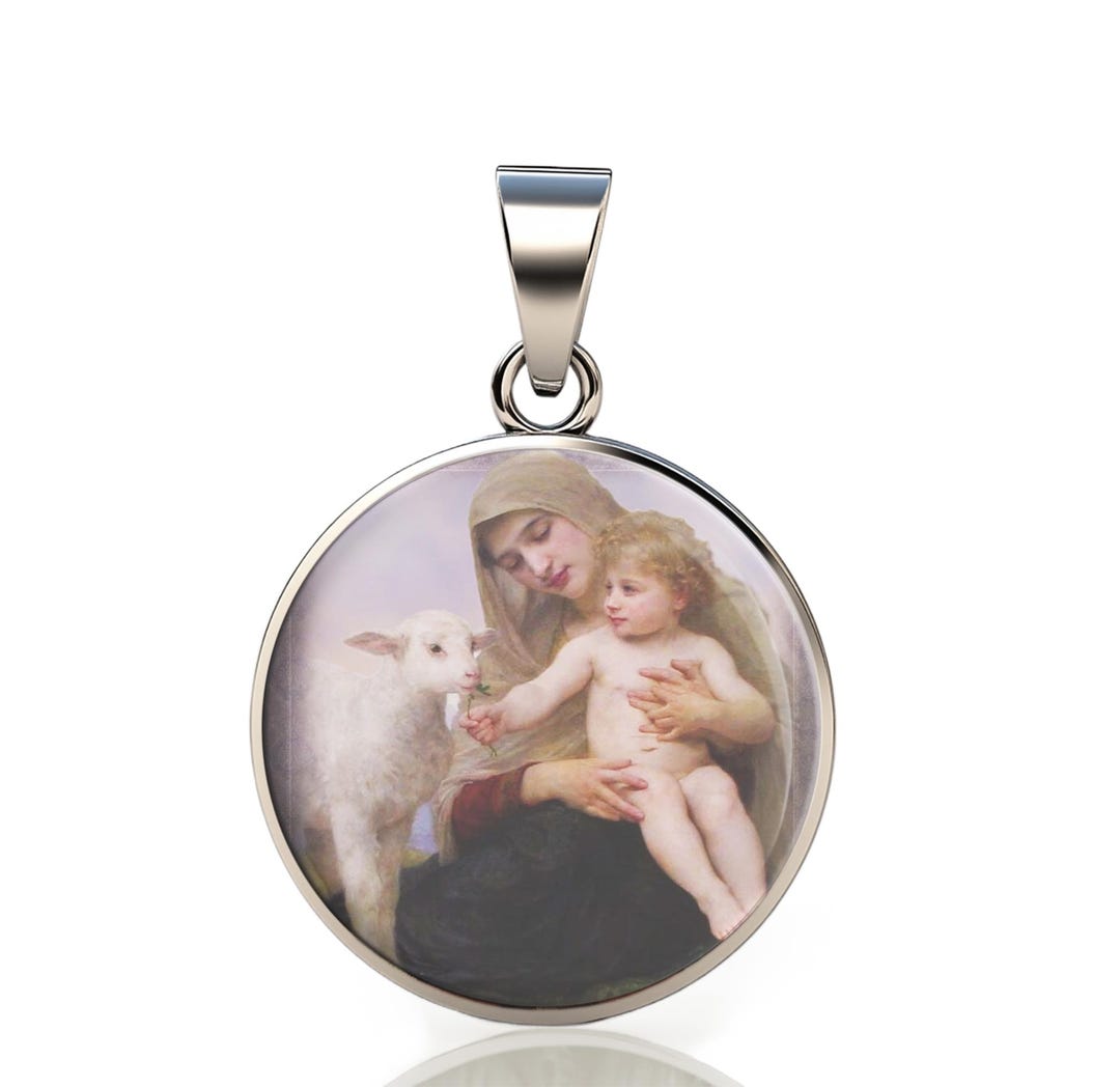Madonna and Child Sterling Silver Pendant: Christian Religious Medal ...