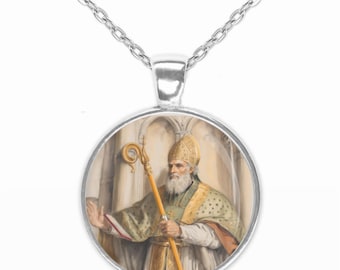 St. Leodegar Catholic Necklace Patron Saint Pendant