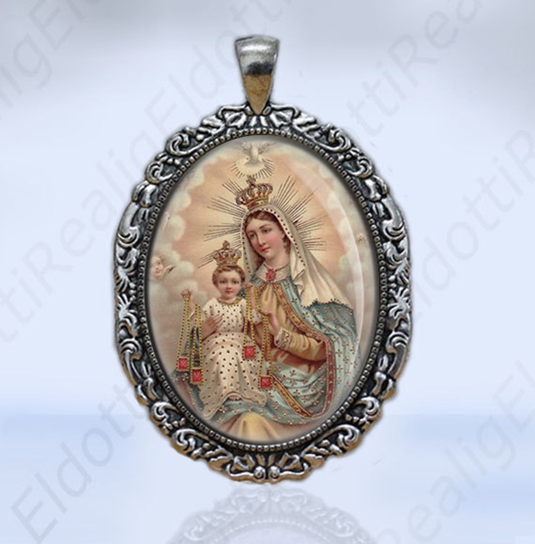 Our Lady of Mount Carmel Catholic Dove Ghost Christian Medal Pendant ...