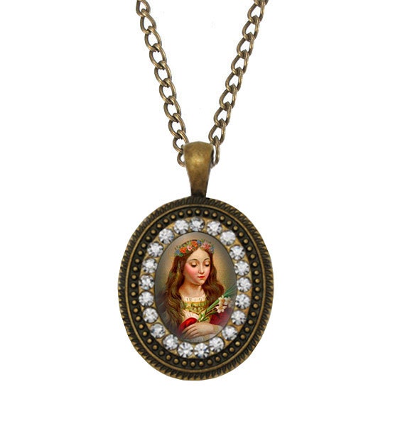 SAINT PHILOMENA Catholic Necklace. Patron Saint Catholic Etsy