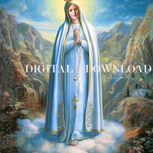 Onze-Lieve-Vrouw Fatima Moeder Maria religieuze katholieke kunst DIGITALE DOWNLOAD