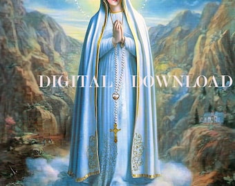 Our Lady Fatima Mother Mary Painting DIGITAL DOWNLOAD