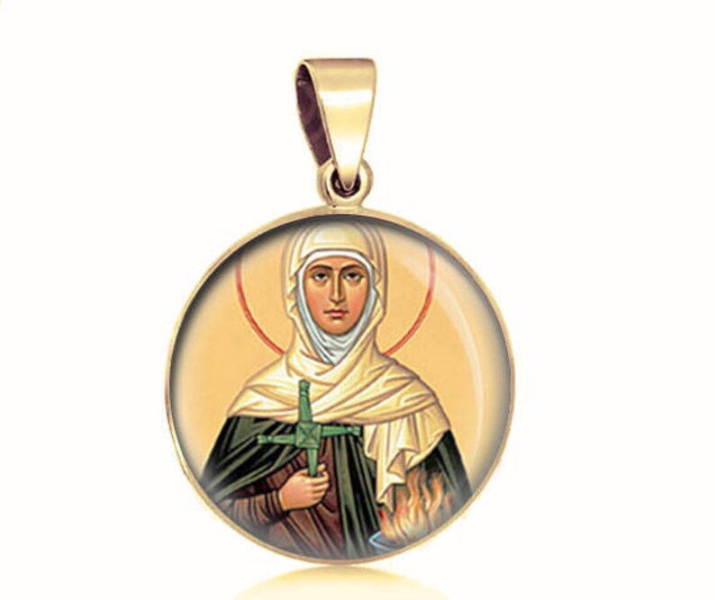 St Brigid of Ireland Medal 14K Gold Filled Catholic Pendant Etsy