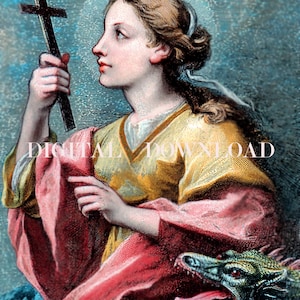 St. Margaret of Antioch - Margaret the Virgin - DIGITAL DOWNLOAD Religious Art Print Christian