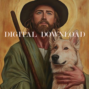 Saint Roch Rocco Print Religious Art DIGITAL DOWNLOAD Catholic
