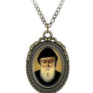 Saint Charbel Makhlouf Monk and Priest Catholic Necklace. Religious Catholic Pendant  Style Jewelry