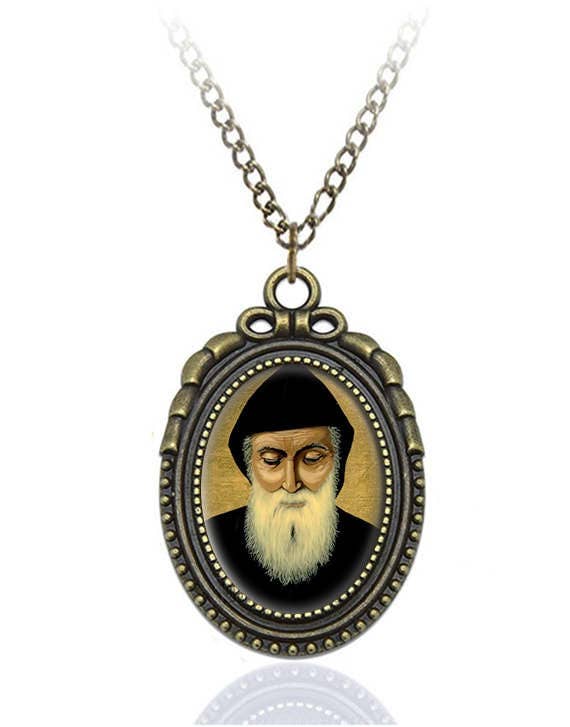 Saint Charbel Makhlouf Monk and Priest Catholic Necklace