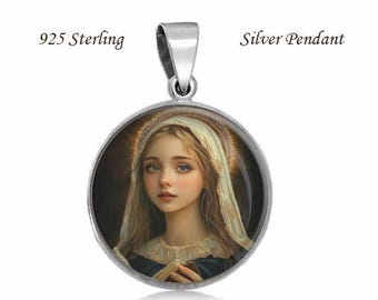 Saint Hildegard of Bingen Religious Christian 925 Silver Medal Round 20mm Patron Saint