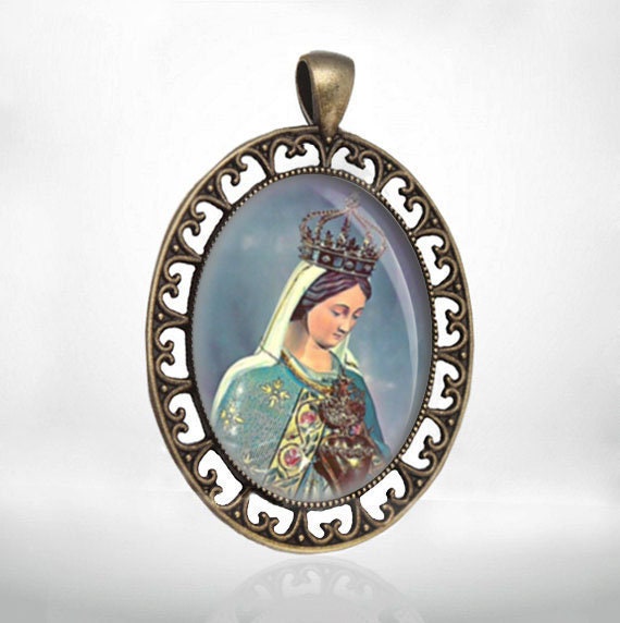 Our Lady Notre Dame Du Cap Pendant Virgin Mary Jewelry Pendant Bronze ...